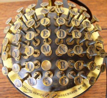 A Hansen writing ball - a keyboard invented by Rasmus Malling-Hansen in 1865