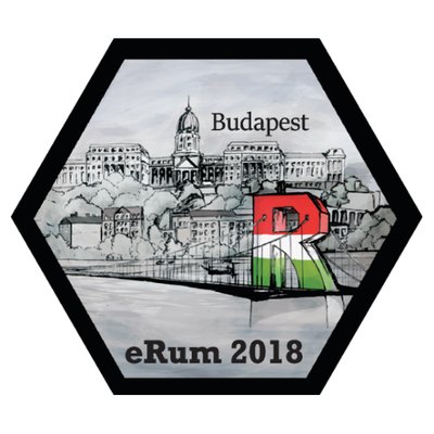 The eRum 2018 hex sticker